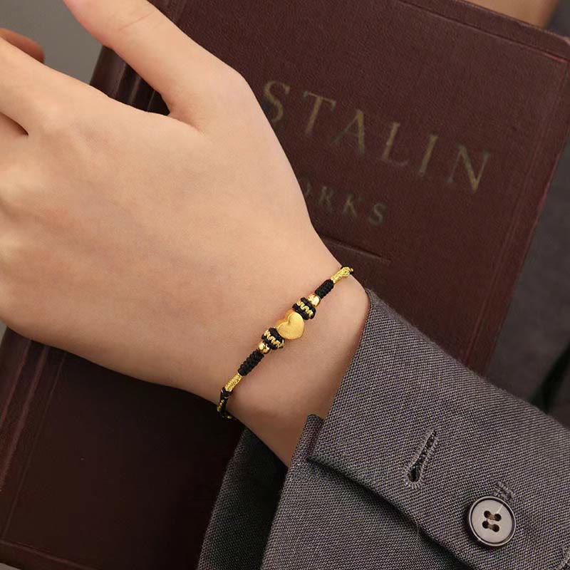 Pulsera trenzada hecha a mano con Buddha Stones, Tíbet, corazón de amor, nudo King Kong, suerte