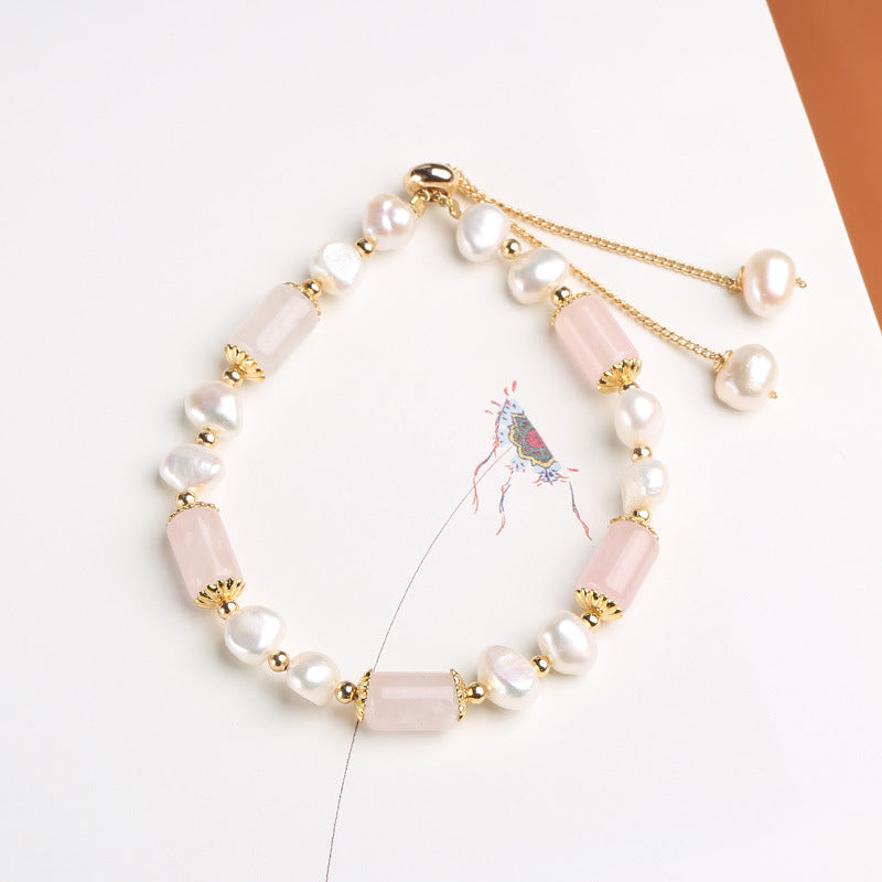 Pulsera de la Suerte con Cuentas de Cristal Rosa y Perla de Aventurina Verde con Buddha Stones
