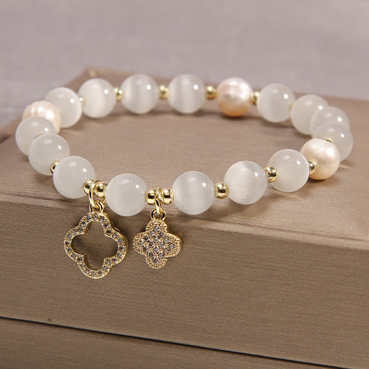 Pulsera con dijes de amor y perlas con diseño de gato encantador con ojo de gato y Buddha Stones - image 7
