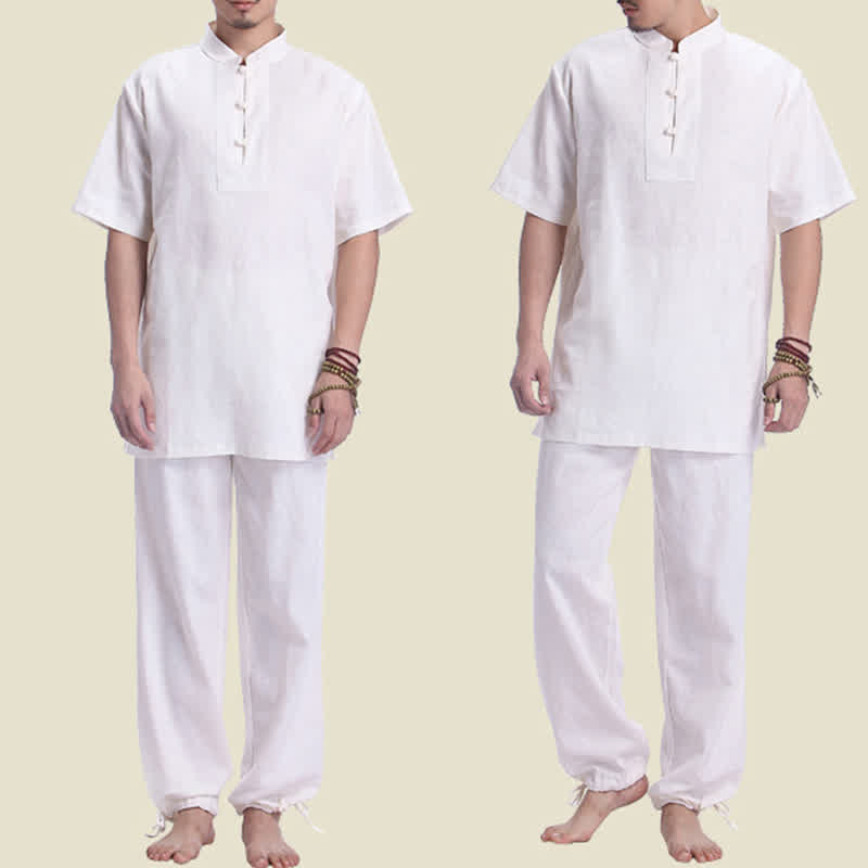 Conjunto de ropa de lino y algodón para hombre, meditación Zen espiritual, Buddha Stones, práctica de oración - image 3