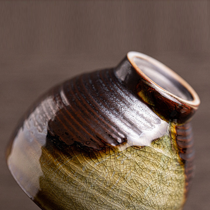 Taza de té de cerámica con cambio de horno marrón Retro con Buddha Stones, taza de té de Kung Fu