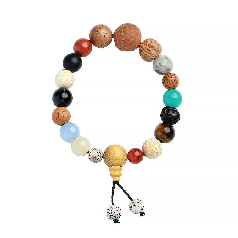 Pulsera Mala de muñeca con Buddha Stones , ágata de semilla Bodhi, sabiduría, armonía