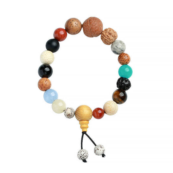 Pulsera Mala de muñeca con Buddha Stones , ágata de semilla Bodhi, sabiduría, armonía