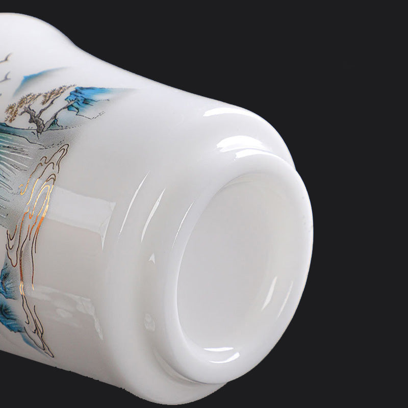Taza de té de cerámica con diseño de árbol de ríos y montañas de piedras de Buddha Stones , taza de té de Kung Fu de 120ml