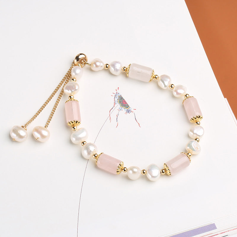 Pulsera de la Suerte con Cuentas de Cristal Rosa y Perla de Aventurina Verde con Buddha Stones