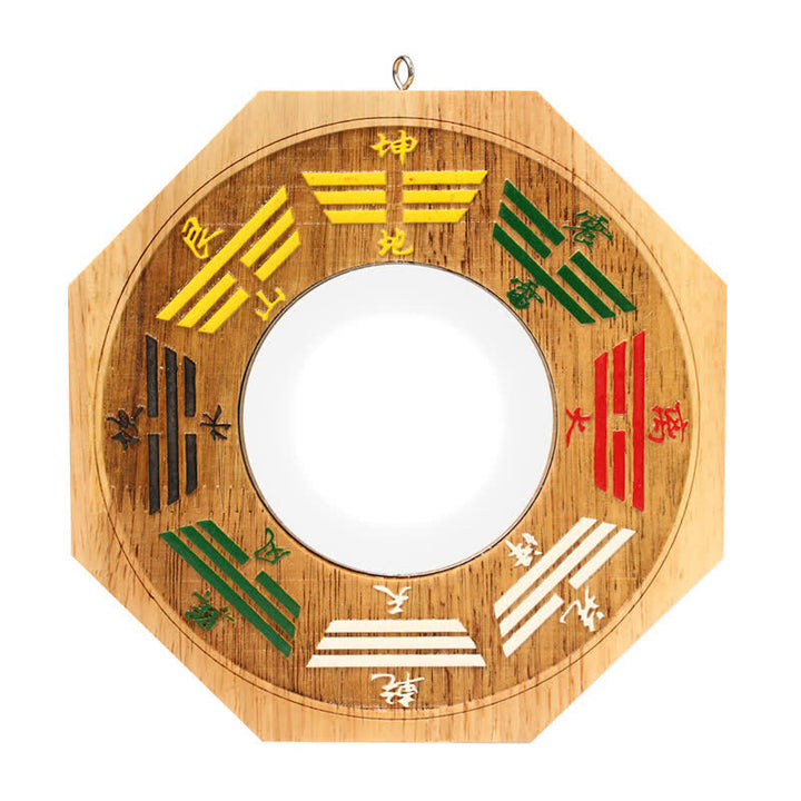 Espejo de mapa de energía de equilibrio de madera de melocotón con mapa de Bagua de Feng Shui - Espejo convexo con mapa Bagua - 15,5 cm - image 4