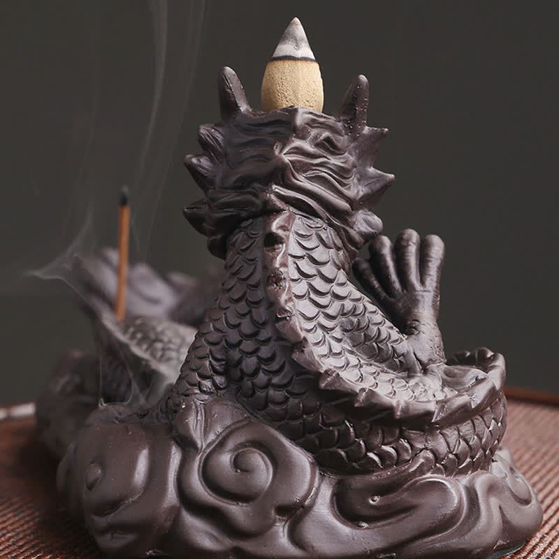 Decoración del quemador de incienso con protección de flores de Dragon Playing Ball