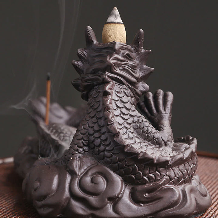 Decoración del quemador de incienso con protección de flores de Dragon Playing Ball