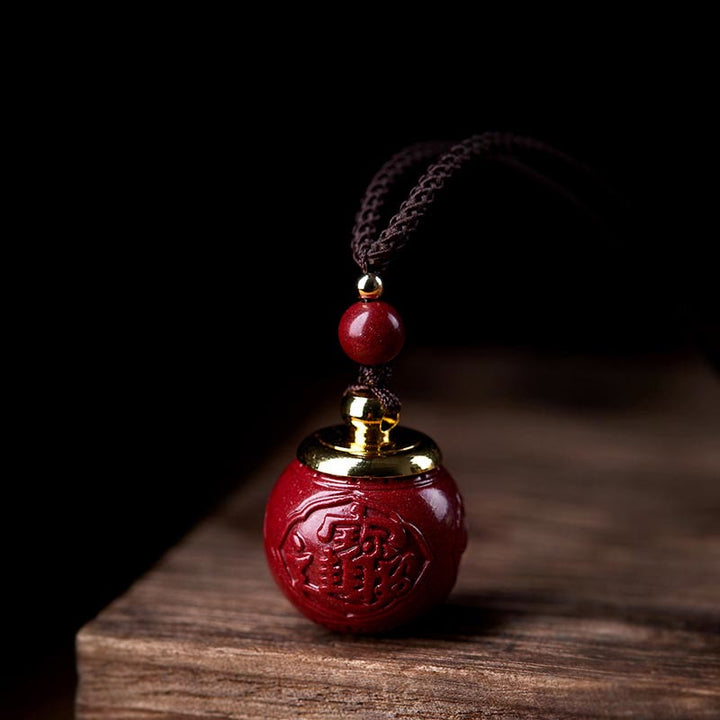 Buddha Stones cinabrio Om Mani Padme Hum atraen la bendición de la fortuna colgante de collar de cuentas de la suerte