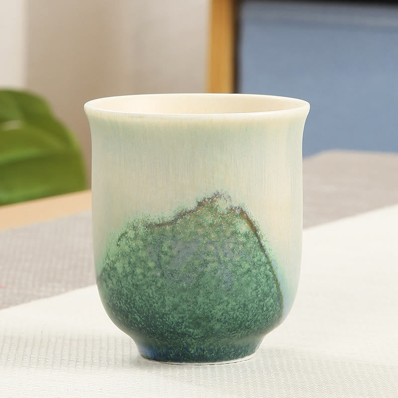 Tazas de té de cerámica verde creativas de Buddha Stones, tazas de té de Kung Fu
