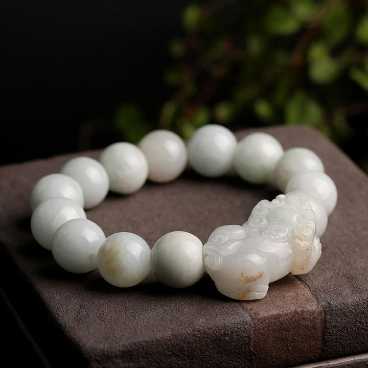 Pulsera de la suerte de Jade PiXiu, Buddha Stones Fengshui, riqueza, prosperidad