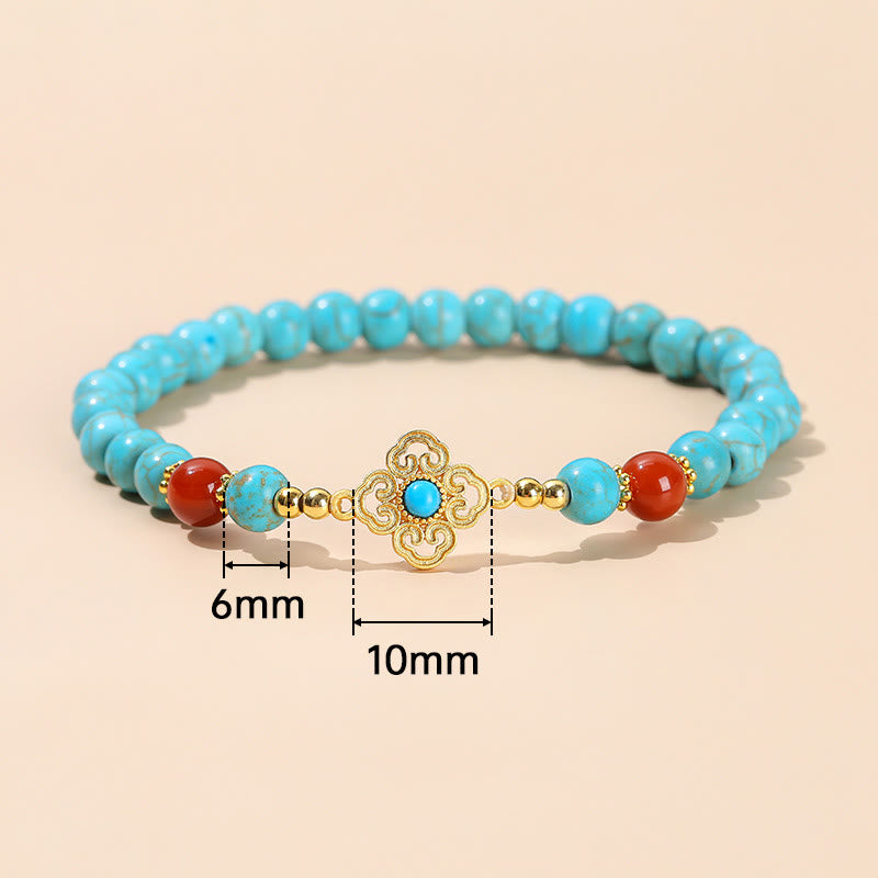 Pulsera de equilibrio de protección de cuentas turquesas de Buddha Stones
