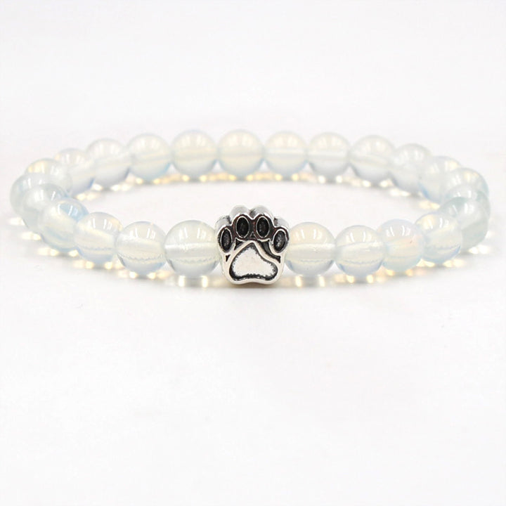Pulsera de calma positiva con pata de perro de ágata verde de ágata india