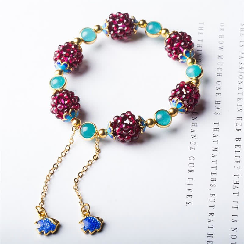 Pulsera Calm Granate Tibetano Buddha Stones
