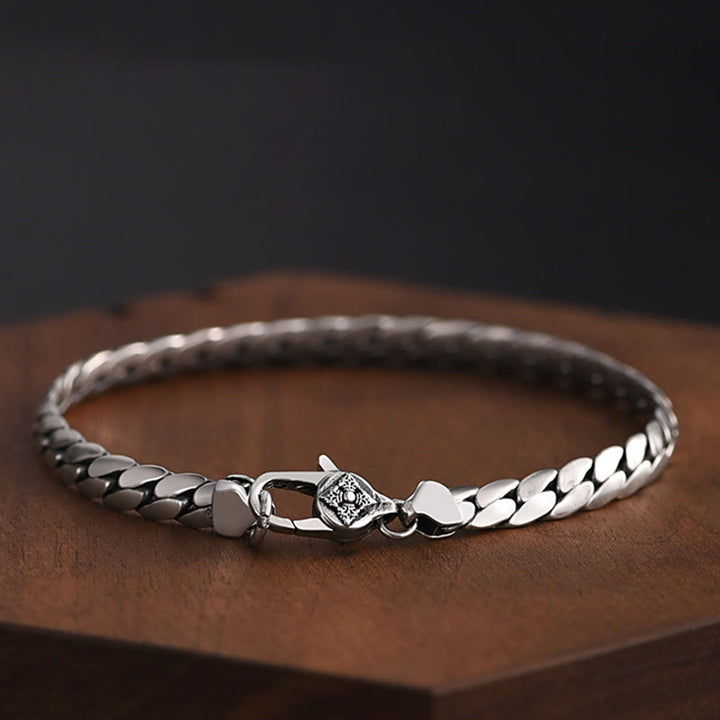 Collar de pulsera de cadena de cobre Punk con doble Dorje Vajra de Buddha Stones