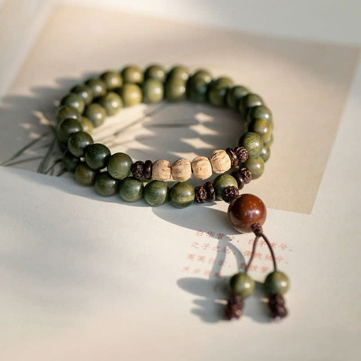 Pulsera de paz positiva de sándalo verde