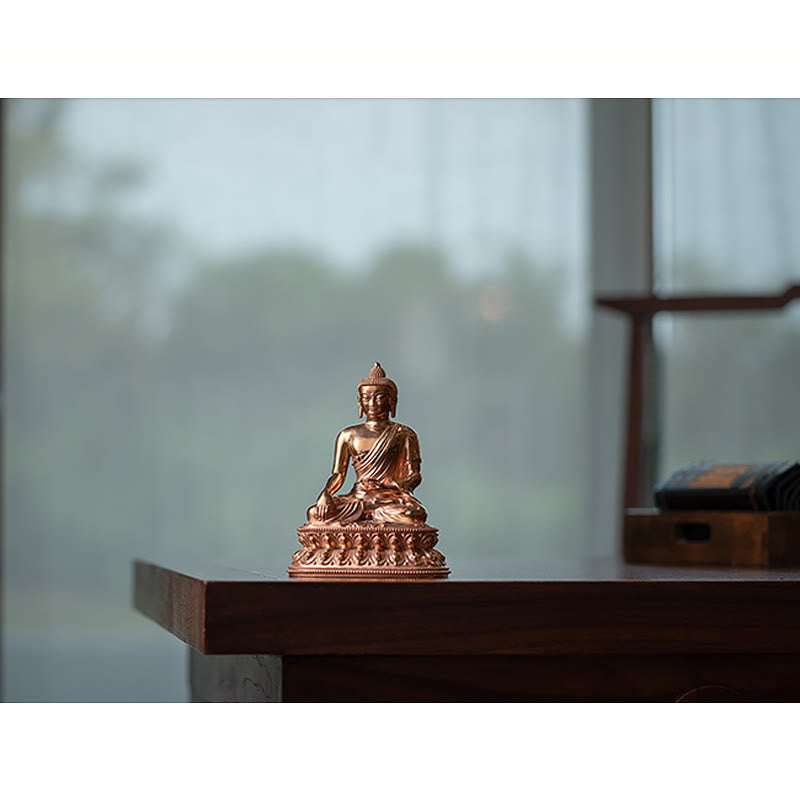 Estatuilla de Buda Gautama Shakyamuni, estatua de cobre de serenidad, decoración del hogar - image 12