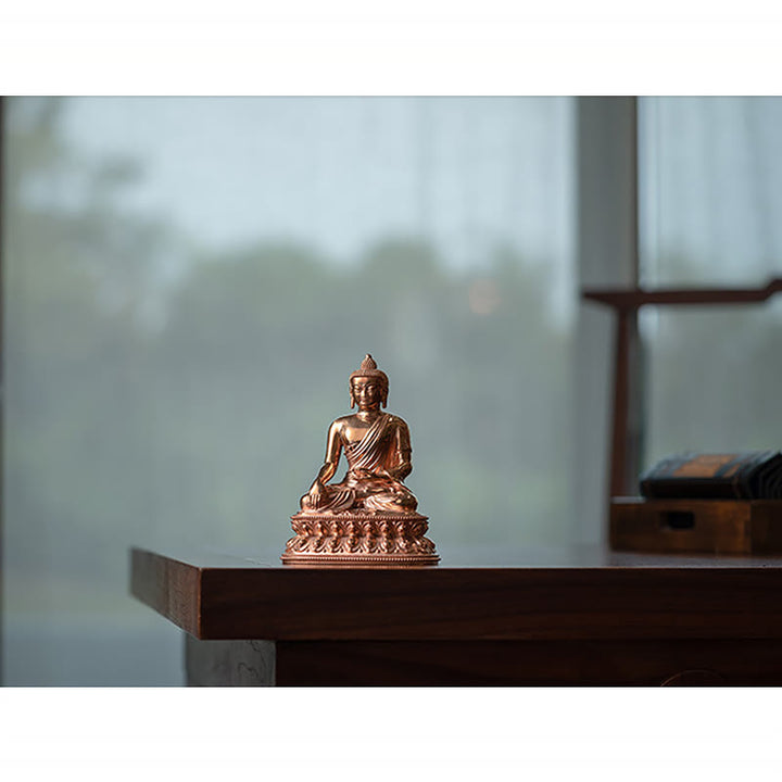 Estatuilla de Buda Gautama Shakyamuni, estatua de cobre de serenidad, decoración del hogar - image 12