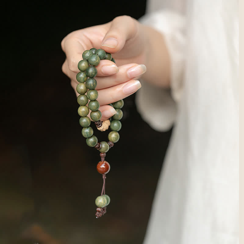 Pulsera de paz positiva de sándalo verde