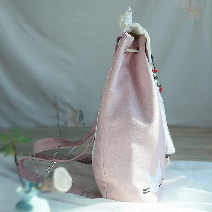 Mochila de lona de gran capacidad bordada hecha a mano con Buddha Stones - image 33