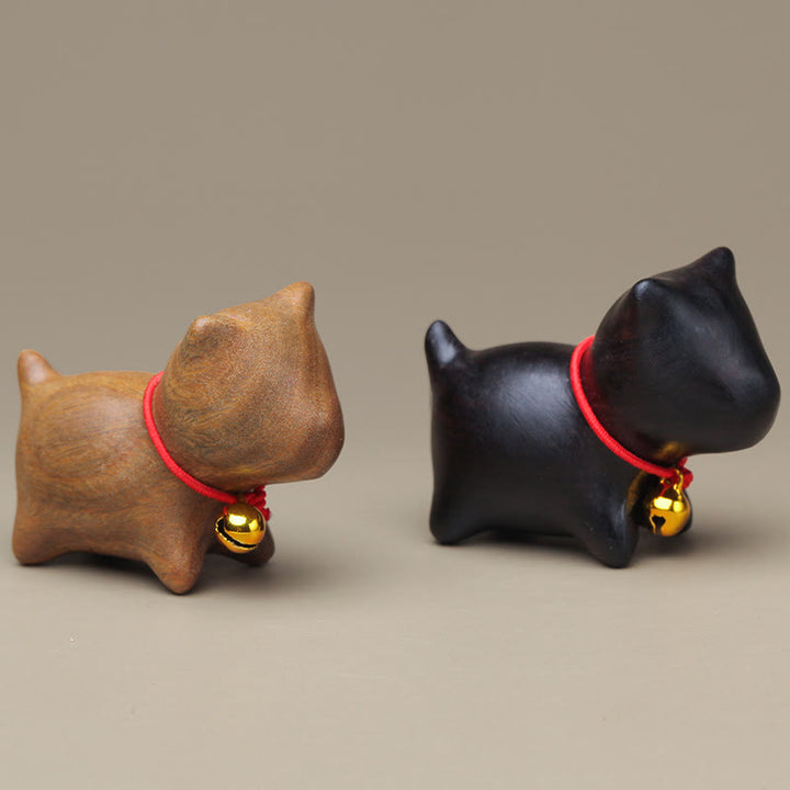 Buddha Stones Sándalo Verde Hoja Pequeña Sándalo Rojo Lindo Gato Animales Calmante Paz Decoraciones