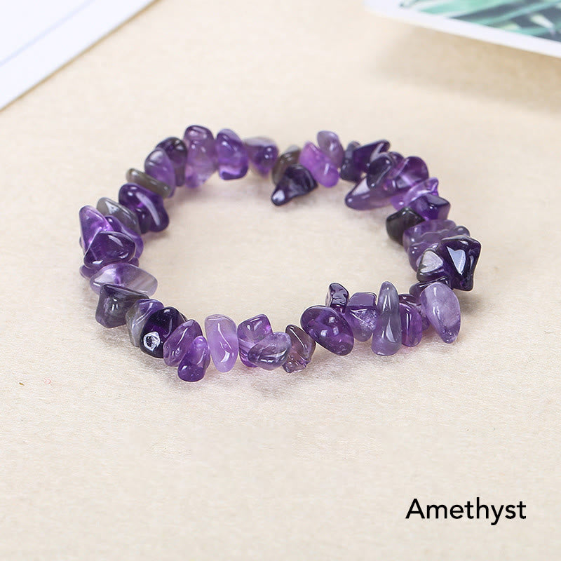 Pulsera calmante de calidez de piedra de cristal de forma irregular natural - Amatista (circunferencia de la muñeca: 15-16 cm) - image 11