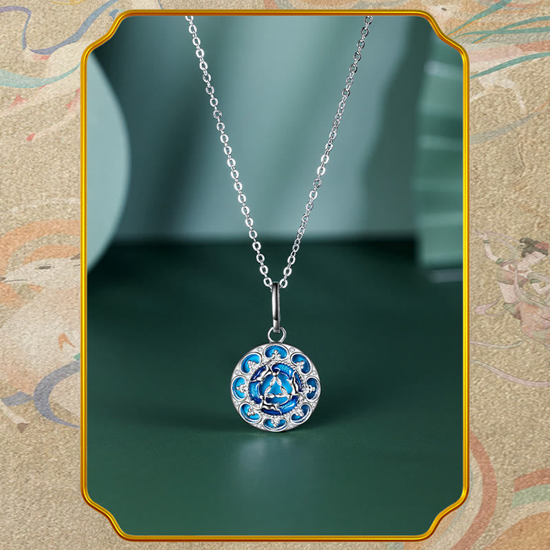Colgante de plata de ley 925 con Buddha Stones , redondo, turquesa, tres conejos - image 5