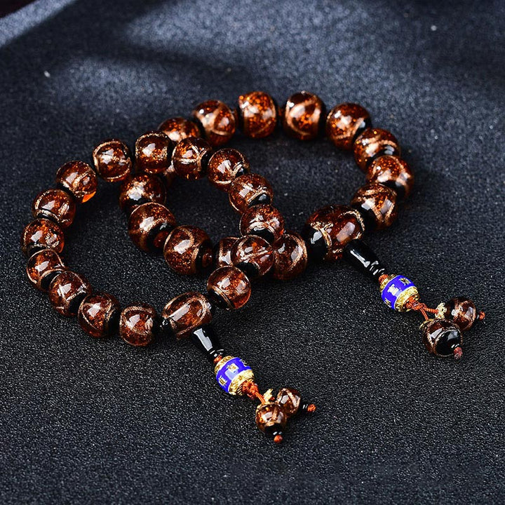 Pulsera curativa de ágata de vena de dragón tibetano