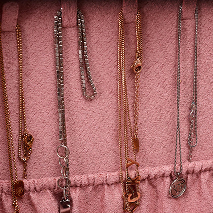 Caja organizadora de joyas de diseño Simple con Buddha Stones, caja de almacenamiento de joyas de dos capas, caja de franela con cerradura - image 11