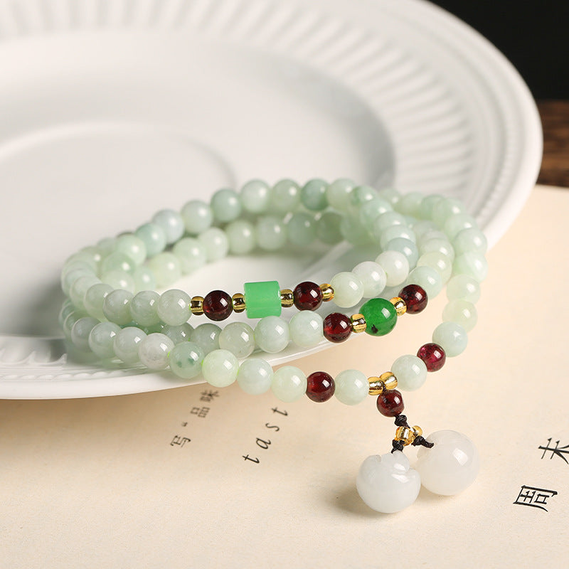 Pulsera de la abundancia de Buddha Stones Pixiu de jade natural con piedras de Buda