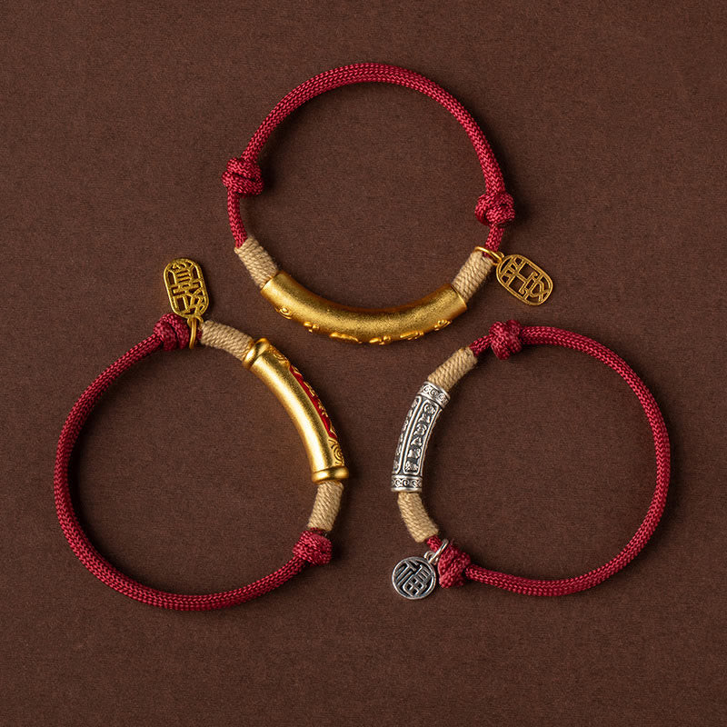 Pulsera trenzada de plata de ley 999 con Buddha Stones , hecha a mano en el Tíbet, Om Mani Padme Hum Fu, personaje de TopRank, suerte