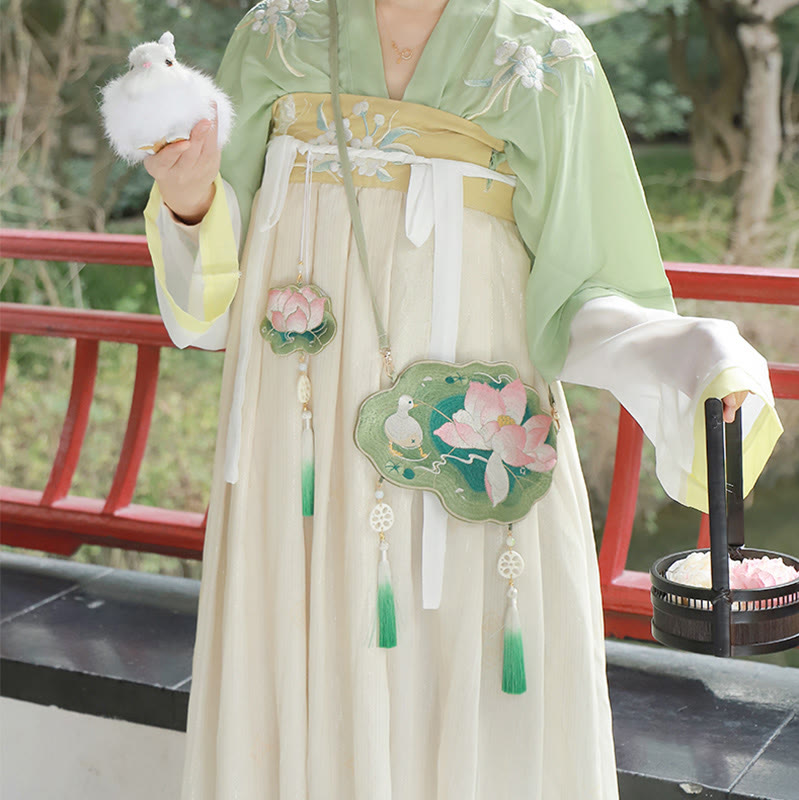 Buddha Stones suerte bordado loto Koi pez conejo flor Hanfu bolso bandolera bolso de hombro - image 12