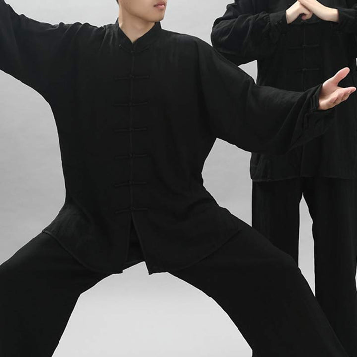Conjunto de ropa unisex con bordado de Buddha Stones para meditación, oración zen, práctica espiritual de tai chi y qigong - image 4
