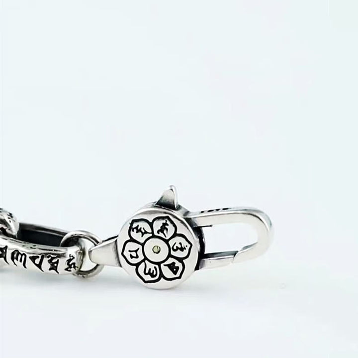 Pulsera de sabiduría grabada en cobre con Buddha Stones Om Mani Padme Hum doble Dorje - image 11