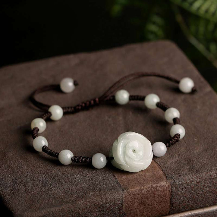 Pulsera de la suerte PiXiu de jade natural con Buddha Stones