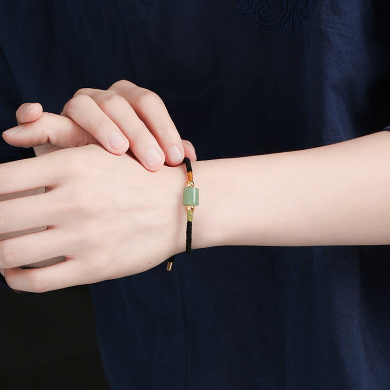 Pulsera de cuerda trenzada con protección de la suerte, malaquita, piedra roja, Aventurina verde hecha a mano, Buddha Stones del Tíbet