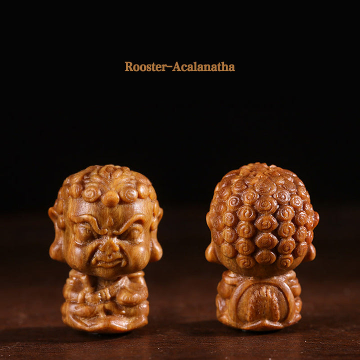 Buda natal del zodiaco chino, loto de sándalo verde, decoración positiva para el hogar grabada - Gallo-Acalanatha - image 11