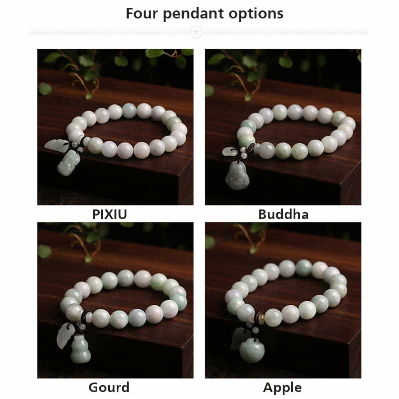 Pulsera de éxito de manzana con Buddha Stones Pi Xiu de jade natural con piedras de Buda