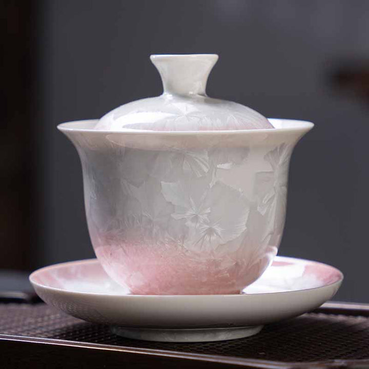 Taza de té de cerámica esmaltada tradicional Gaiwan Sancai con Buddha Stones , taza de té y platillo de Kung Fu con tapa, 180ml