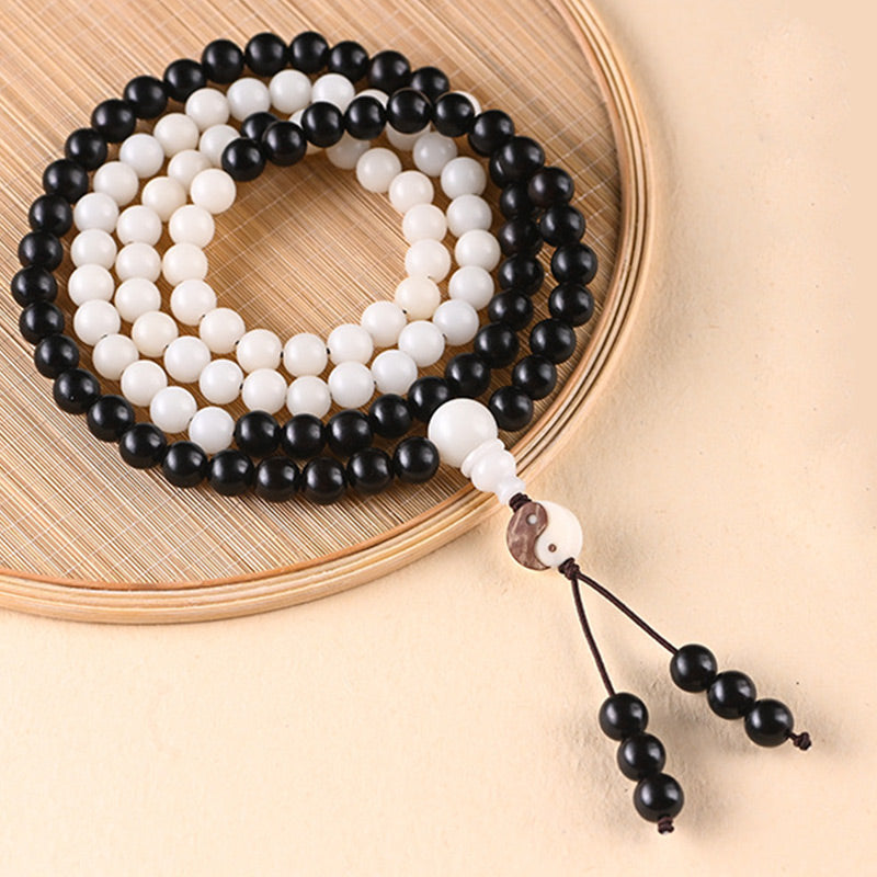 Collar Protección YinYang Ébano Buddha Stones Mala