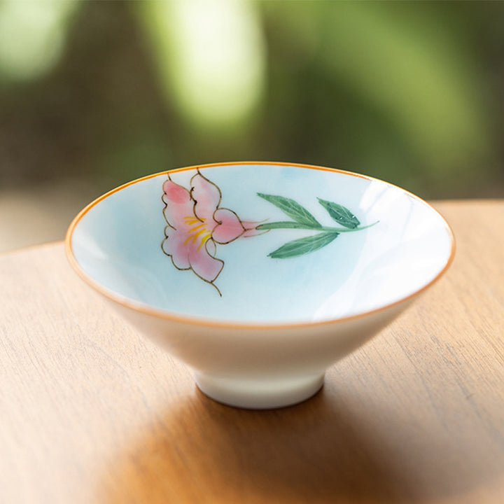 Taza de té de Kung Fu con Buddha Stones, flor de Mandala, pez Koi, pájaro de loto, caquis, 50ml