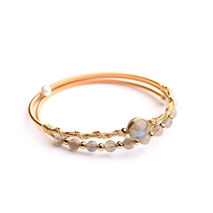 Brazalete de pulsera de amor curativo de piedra lunar de Buddha Stones