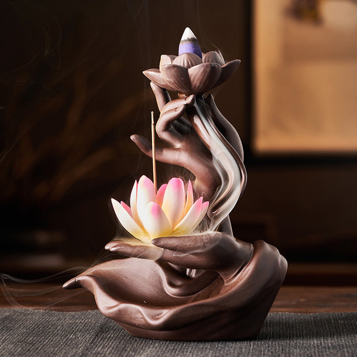 Quemador de incienso curativo de bergamota y loto de Buddha Stones