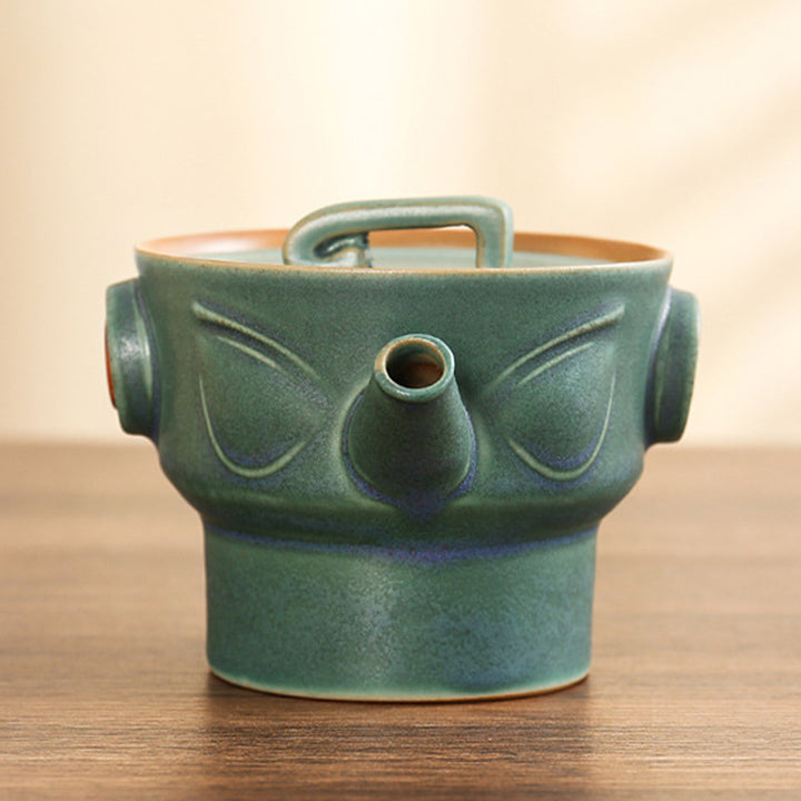 Taza de té de cerámica Kung Fu con bolsa, Buddha Stones , Sanxingdui
