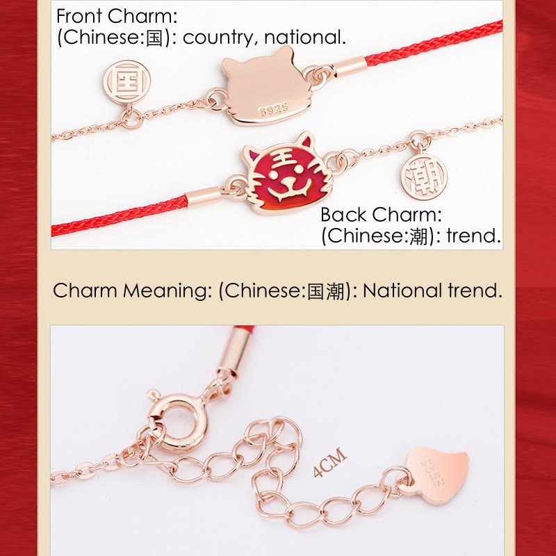 Pulsera de cadena de hilo rojo con protección de la suerte del zodiaco chino que cambia de color de Plata de Ley 925 con Buddha Stones - image 9