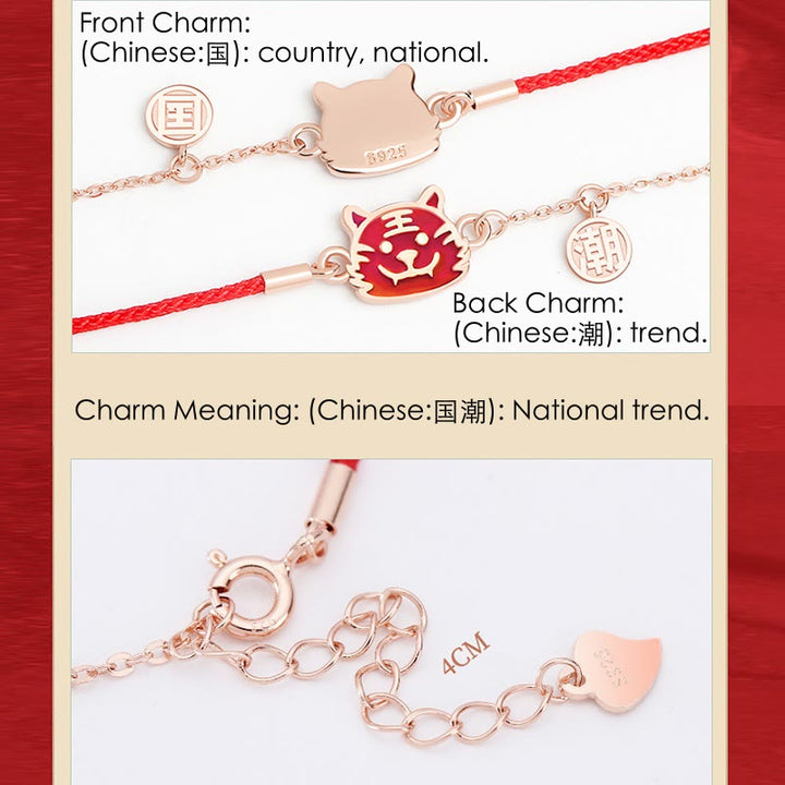 Pulsera de cadena de hilo rojo con protección de la suerte del zodiaco chino que cambia de color de Plata de Ley 925 con Buddha Stones - image 9