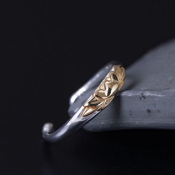 Anillo Nuevo Comienzo de Flor de Loto de Plata de Ley 925 con Buddha Stones