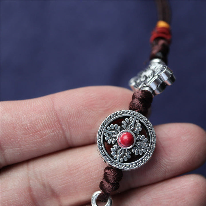 Rueda de oración Tíbet Om Mani Padme Hum, decoración colgante giratoria para coche, paz