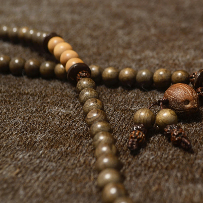Pulsera Mala con dije de protección de sándalo tibetano