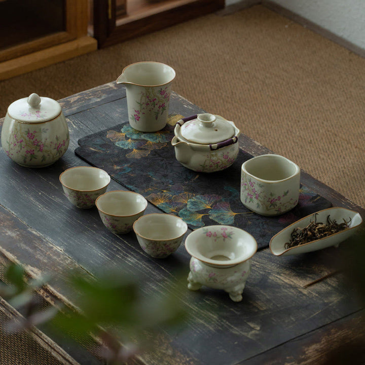 Tazas de té de cerámica de Kung Fu con Buddha Stones , flor de melocotón, Margarita, flor - image 3